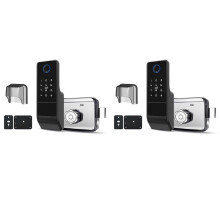 2X Waterdicht Tuya Wifi Door Lock Digitaal Wachtwoord Dubbele Vingerafdruk Elektronisch Velgslot voor Buiten Ijzeren Poortdeur