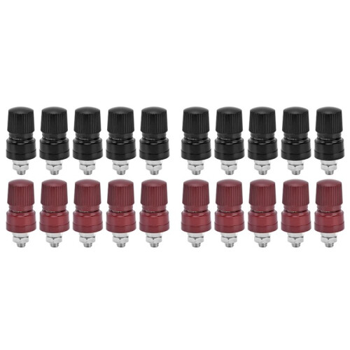 10 Pairs Brass Plated Binding Posts, M6 Thread Terminal, Wide Application, Easy to Distinguish, Strong Conductivity