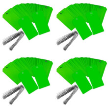 400 Pieces 4 3/4Inch X 2 3/8Inch Plastic Shipping Tags with Wires Blank Labeling Tags Waterproof Hang Tags (Green)