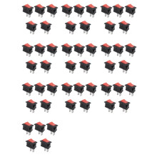 50PCS -Off KCD11 2Pin 2P Black Red Boat Car Rocker 3A 250V 6A 125V AC Button KCD1-11 10X15 10X15 KCD117