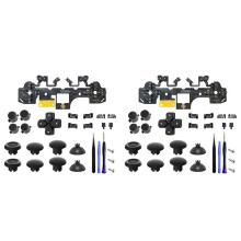 2X Ergonomic Micro- Tactile Clicky Hair Trigger Kit+Joystick Cap for PS5 Controller BDM-030/040/050 12 Key Click A