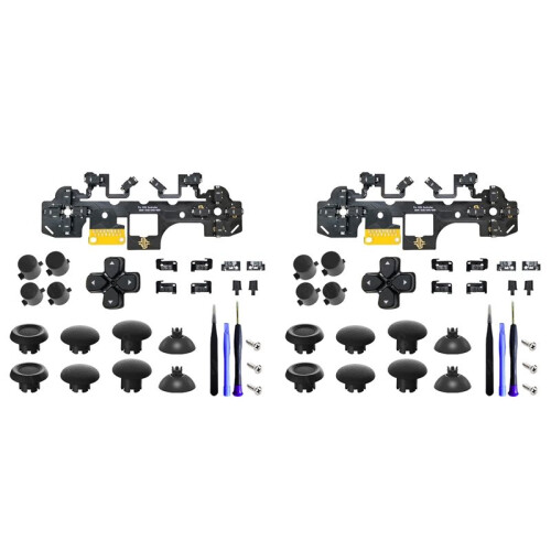 2X Ergonomic Micro- Tactile Clicky Hair Trigger Kit+Joystick Cap for PS5 Controller BDM-030/040/050 12 Key Click A