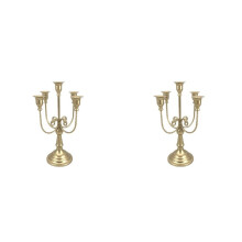 2X 5 Arm Candelabra Candelabra Vintage Candelabra Wedding Party Decor Vintage Table Decor,Gold
