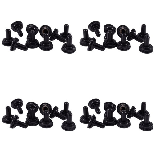 40 X Waterproof Toggle  Boot Cap Black Rubber Cover 6mm Diameter