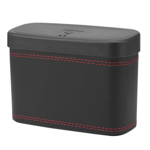 Car Trash Bin - Hanging Vehicle Garbage Dustbin, Square Pressing Type, Auto Storage Box, Plastic