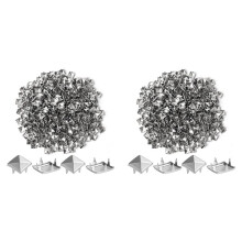 2000 Pieces 10mm Silver Studs for Clothing Four-Jaw Square Spikes for Crafts Punk Metal Spike Studs for Leather Jacket