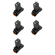 5X H3Y-4 AC220V Vloeibaar Kristal Tijdrelais Dubbele Tijd met Basis Klein Digitaal Display Cyclus Tijdregeling Vertrager