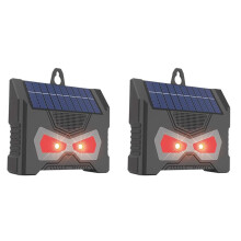 2X Solar Ultrasonic Animal Repeller Deer Deterrent Devices with LED Flashing Light Waterproof