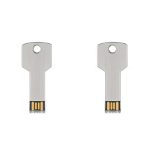 2X Hoge Capaciteit Metalen Sleutelvormige USB-Stick 32GB Zilver Real Capacity Storage Devices U Disk