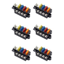 6X Blade Fuse Box for Automotive Boat Marine 4 Way 12-32V 4 Circuit Fuse Block with Cover