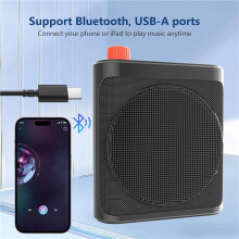 2X Amplificateur Vocal Sans Fil avec Microphone Cravate,  Haut-Parleur Mégaphone Portable pour Enseignant, Conférencier, Formateur,
