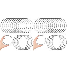 30 Pack 4 Inch Loose Leaf Binder Rings Metal Paper Rings Extra Large Nickel Plated Steel Book Keychain Key Binder Rings
