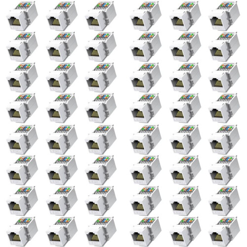48 Conectores RJ45 Cat6 Sin Herramientas, Conector Hembra A Hembra para Módulo Ethernet, Panel Gigabit (Incompatible con Panel de Conexión).