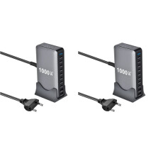 2X New 1000W GaN Desktop Fast Charger PD3.1 USB Type C 10-Port Fast Charging Station Adapter EU Plug