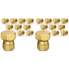 20-Teiliges Umrüstset Von Propan auf Erdgas, M6 X 0,75 mm, 0,5 mm Messingdüsen-Gasumrüstset für Gasherde und Grills