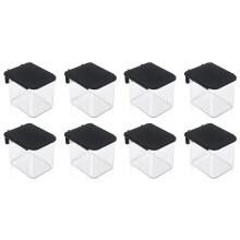 8 Pcs Pegboard Accessories with Lid, 3.9 X 3.2 X 3.2 Inch Pegboard Bins with Hooks, Clear Plastic Pegboard Containers