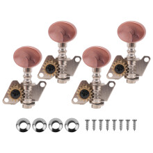 2R2L Metal Ukulele Locking String Tuner Guitar Tuning Peg Machine with Brown Pegs for Ukulele Guitar Part