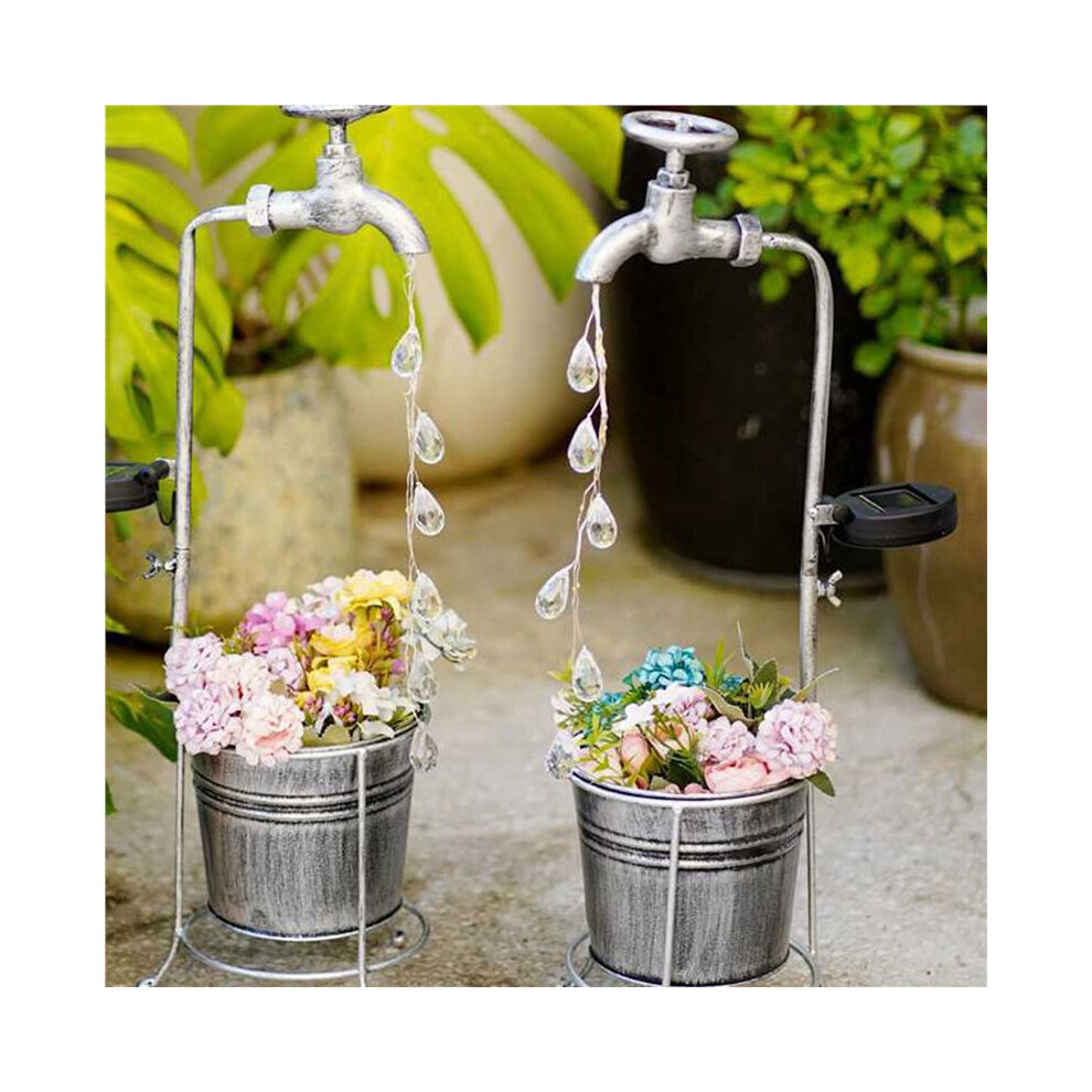 2X Solar Powered Water Faucet Lights Waterproof Led Planter Lamp For Patio Pathway Walkway Lawn Garden 6031795017229