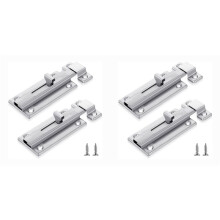 Lot de 4 Loquets Coulissants en Acier Inoxydable, Loquet de Porte de Cabine de Salle de Bain avec Vis, Verrous Coulissants pour Quincaillerie de Porte