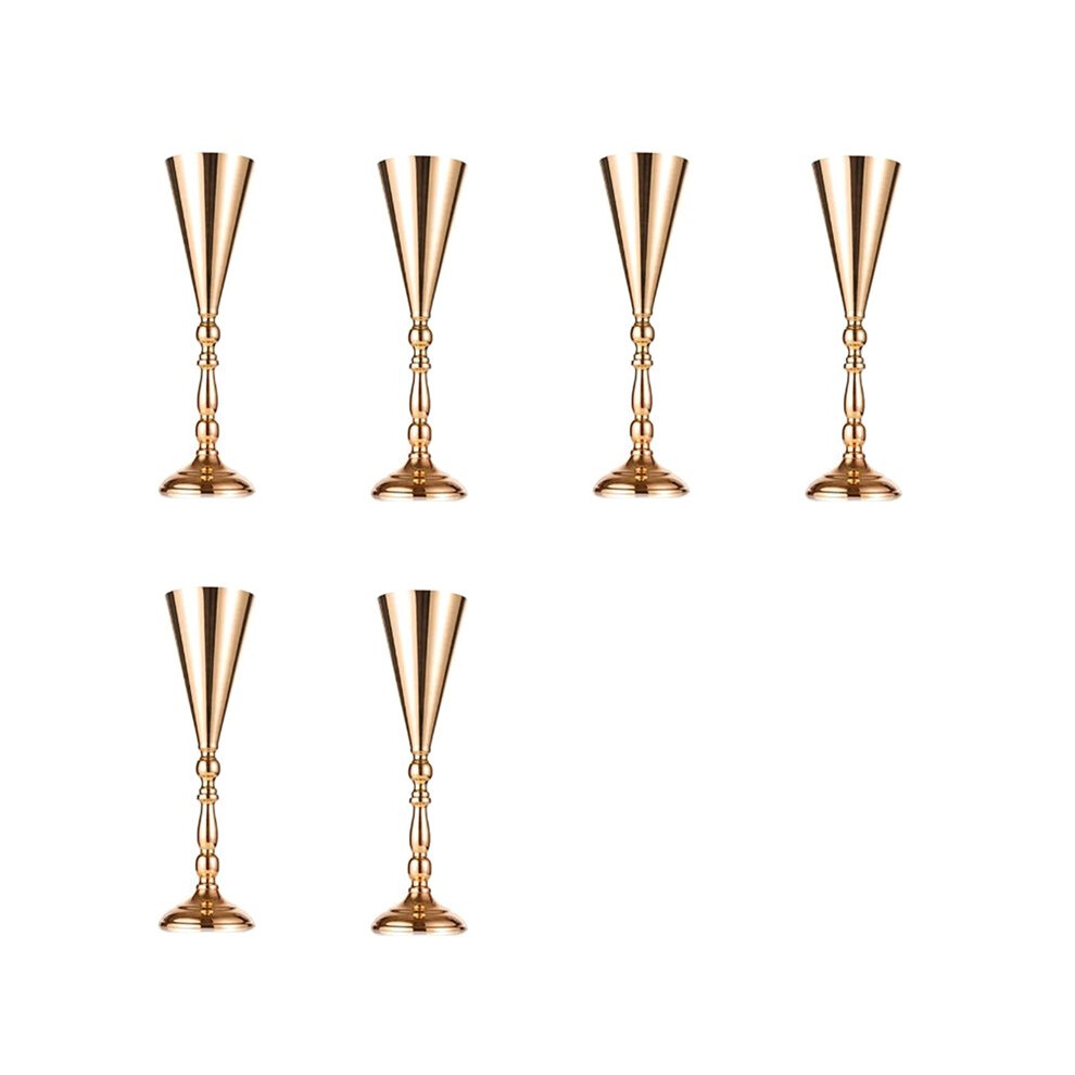 6Pcs Tabletop Flower Vase Wedding Centerpiece Decor Metal Flower Stand Artificial Flower Ornaments For Anniversary Part 6031819207049