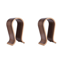 2X U Shape Headset Stand, Wooden Headphones Headset Holder Hanger Desk Headset Display Shelf Rack, for -Ear Headphones