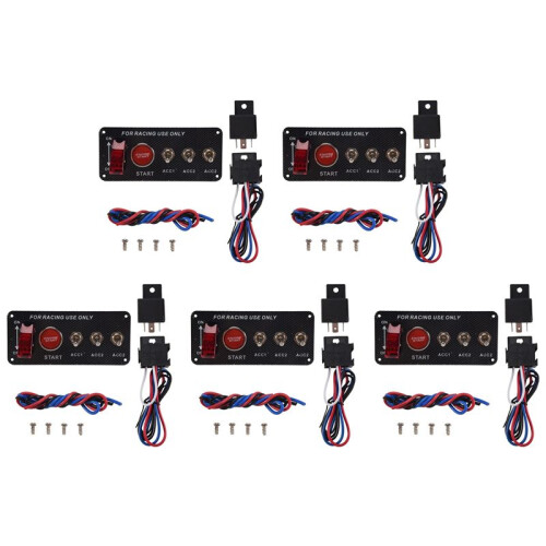 5X 12V Car Ignition  Engine Start Push Button 3 Toggle Racing Panel