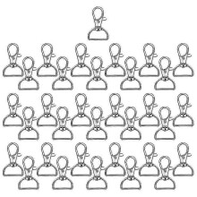 (Silver) 35pieces/pack Keychain For Diy Craft Hardware Jewelry Making Button Snap