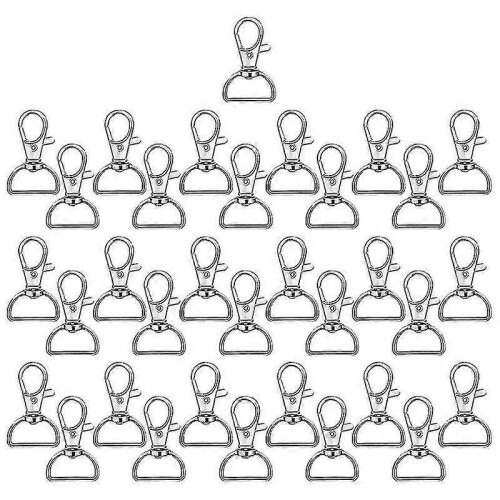 (Silver) 35pieces/pack Keychain For Diy Craft Hardware Jewelry Making Button Snap
