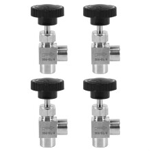 4X Needle Valve Adjustable Needle Valve 1/4 Inch Right Angle Female Thread BSP SS304 for Water Gas Oil
