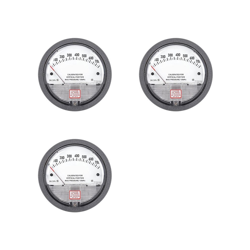 3X Analog Differential Pressure Gauge For Differential & Wind Pressure Measurement,0-750 Pa Scales,For Cleanrooms Hvac 6032355937124