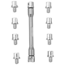 Motorcycle Handle Spoke Wrench CNC Spanner Set 5.0-6.8 Length 93mm/3.7in for Most Motorbike Tire Repair Wrench Silver