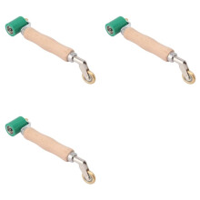 3pcs 40mm Wallpaper Roller Seam Roller Steel, Wood Handle Silicone Seam Roller Dual Use Brass Wheel for PVC Welding B