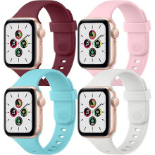 4x silikonerem til Apple Watch 1/2/3/4/5/6/7/8/9/SE 38/40/41
