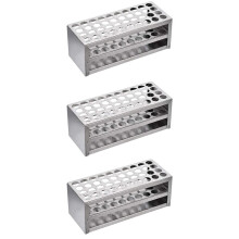3X Attrezzatura da Laboratorio Multifunzionale per Porta Provette da Laboratorio Nel Alluminio da 40 mm 40 Fori