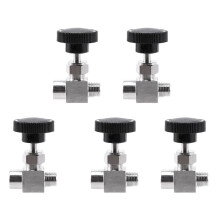 5X Needle Valve Adjustable 1/4 Inch Male to Female Thread Stainless Steel 304 Flow Control Shut Off Crane Needle Valve