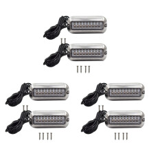 6Pcs 27 LED Stainless Lights Underwater Pontoon for Marine Boat Transom