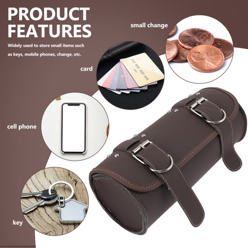 Motorcycle Handlebar Tool Bag, Koffiekleurig, Waterdicht En 2