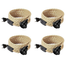 4X Retro Rope Chandelier Cord, Table Lamp Accessories with Cord  Plug (Without Bulb) EU Plug