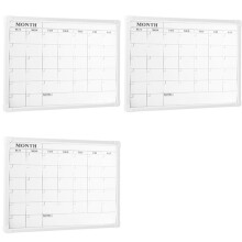 3X Monatlicher Whiteboard-Kalender für die Wand, Kleines 16 X 12 Zoll Großes Whiteboard mit Kunststoffrahmen, zum Aufhängen, Trocken Abwischbarer