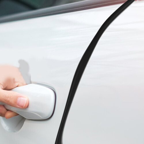 5 Autodeur Drempelbeschermer Elastische Strip Zwart 2
