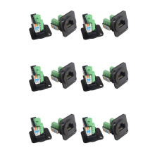 6X RJ45 CAT5E Nätverkskabel Scoket Rj45 Panelinstallationsmodul Nätverkskabelförlängare Cat 5 Panelkontakt