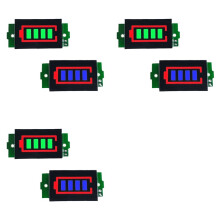 6 Stuks 1-8S Lithiumbatterijmeter Displaymodule Blauwe Driesnarige LED Lithiumbatterij-Indicatorbord