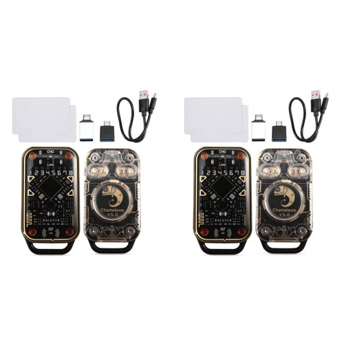 2X Chameleon Ultra V3.0 RFID  Chip Reader NFC Duplicator with 4 UID Card 125Khz 13.56Mhz Card Reader