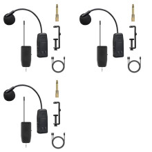 3X 2.4G Wireless Microphone System for Violin, Cello, Guitar Clip- Transmitter and Receiver, 50 Meters Range