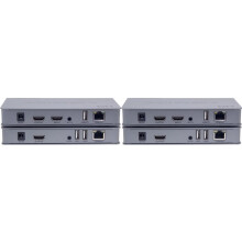2X Extensor de 120 M Compatible con , Extensor KVM RJ45 4K con USB, Audio KVM HD A Través de Cat6 con Salida de Bucle IR para Ratón y Teclado