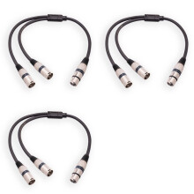 3X 3 Pin XLR Female to Dual XLR Male Y Splitter Cable, XLR Splitter Cable, Microphone Splitter Cord Audio Adaptor,50cm,A