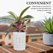 1Witte Decoratieve Met Afwateringsgaten Voor Orchideeën
