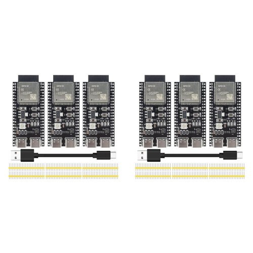 6PCS ESP32 S3 Development Board with 2.4G WiFi BT Module ESP32-S3-WROOM-1 N16R8 MCU and 50CM Type-C Cable