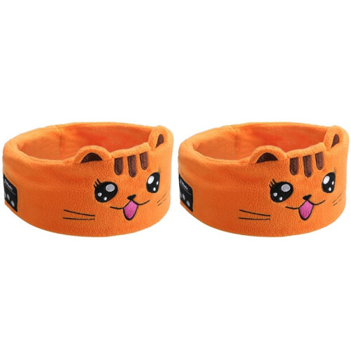 2X Animal Headband Soft Velvet Wireless  Headset com Microphone  Headband com Thin Speaker Sleep Mask,D