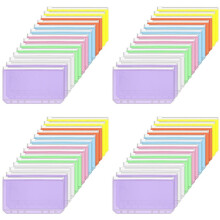 56 Pieces Binder Pockets A6 Size 6 Holes Binder Zipper Folders Waterproof PVC Loose Leaf Bags for 6-Ring Binder Notebook